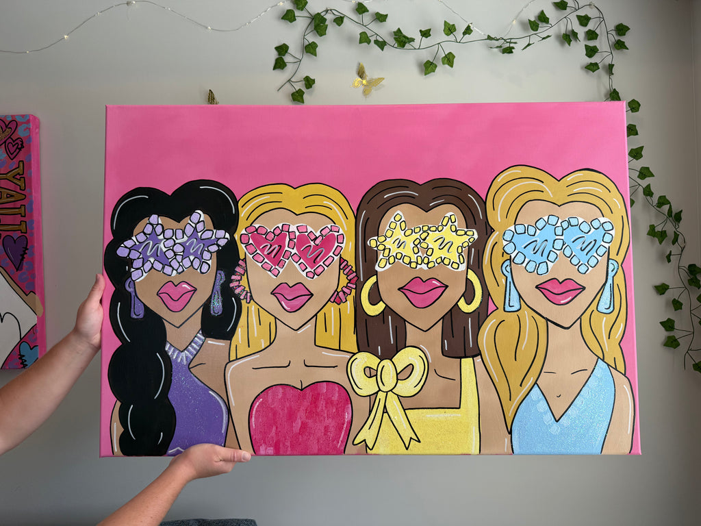 Preppy Girls Funky Roommate Canvas