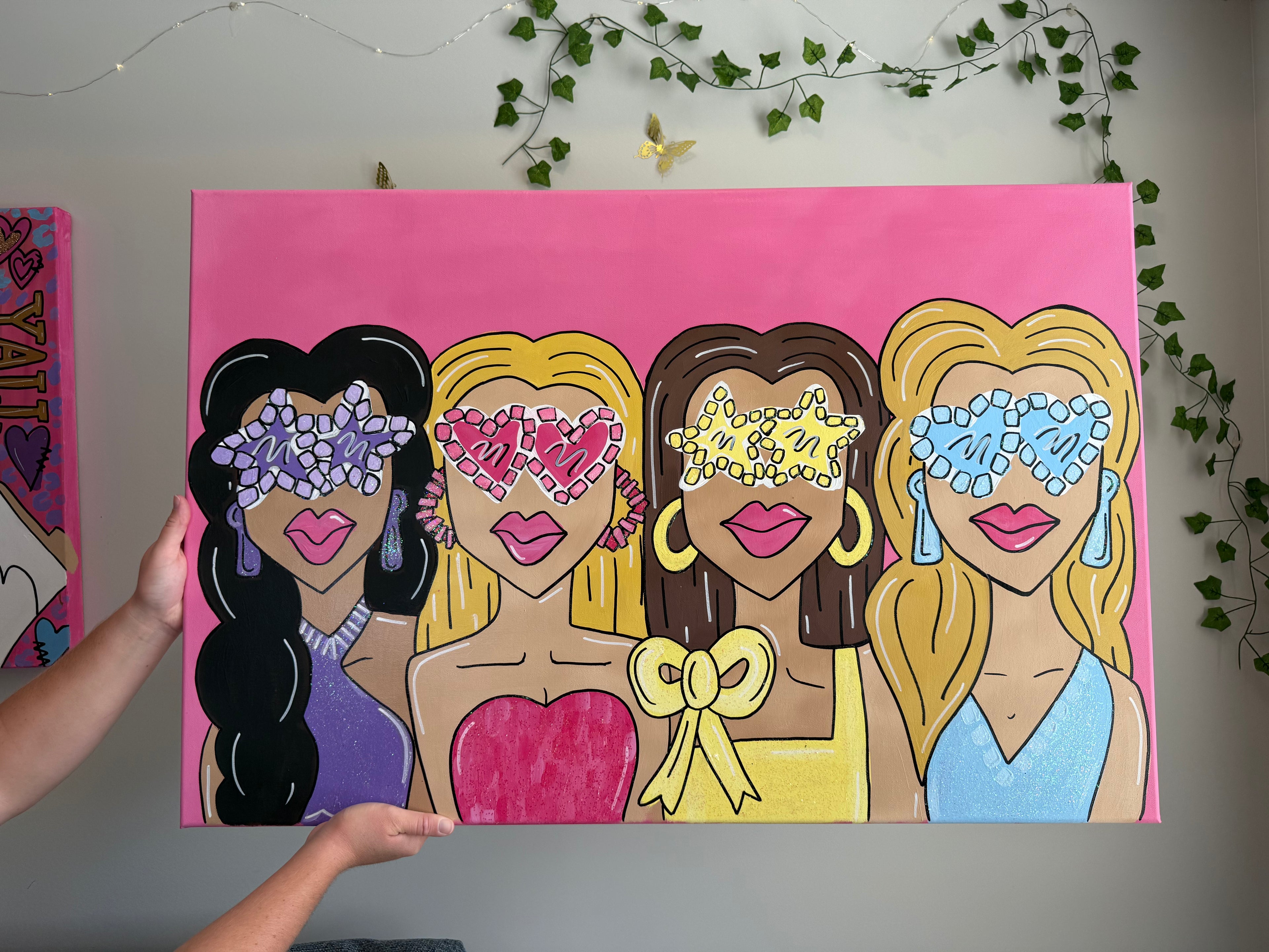 Preppy Girls Funky Roommate Canvas