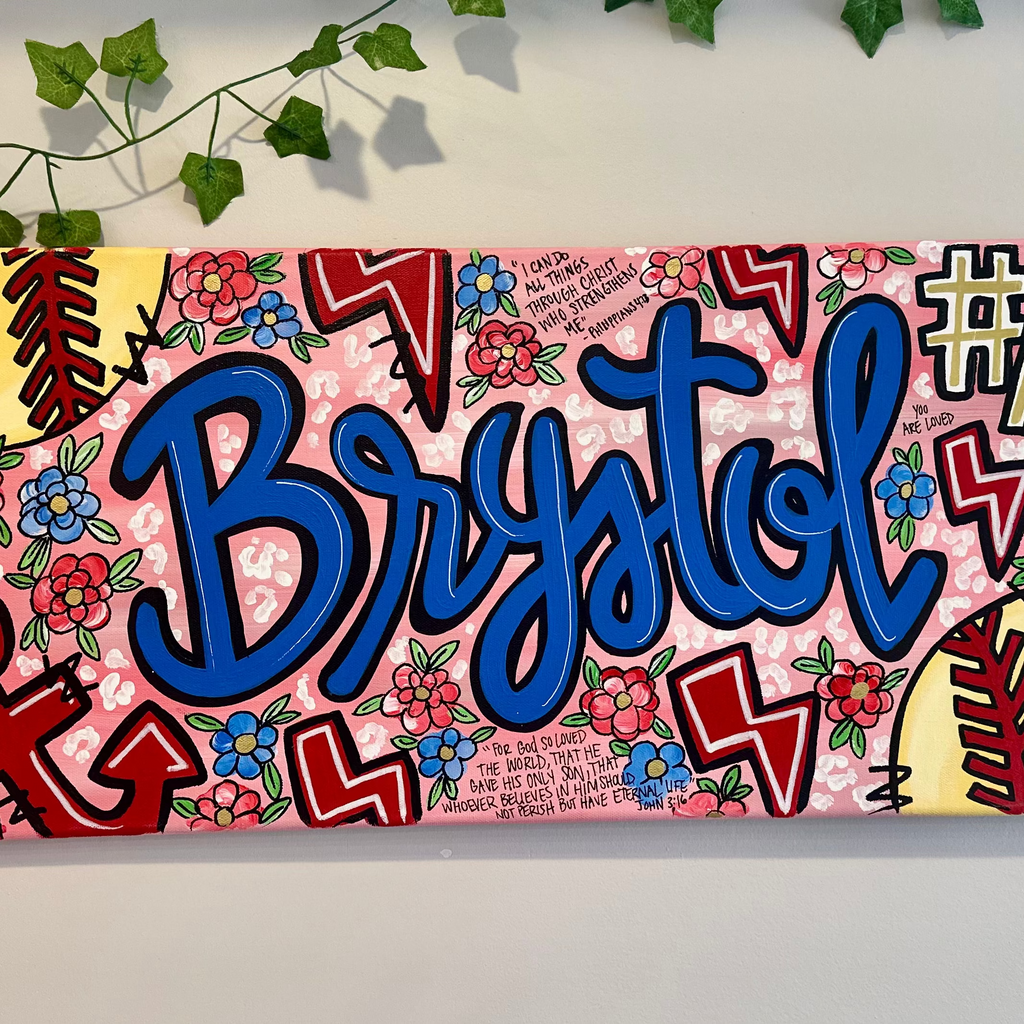 Softball Girl Personalized Painting