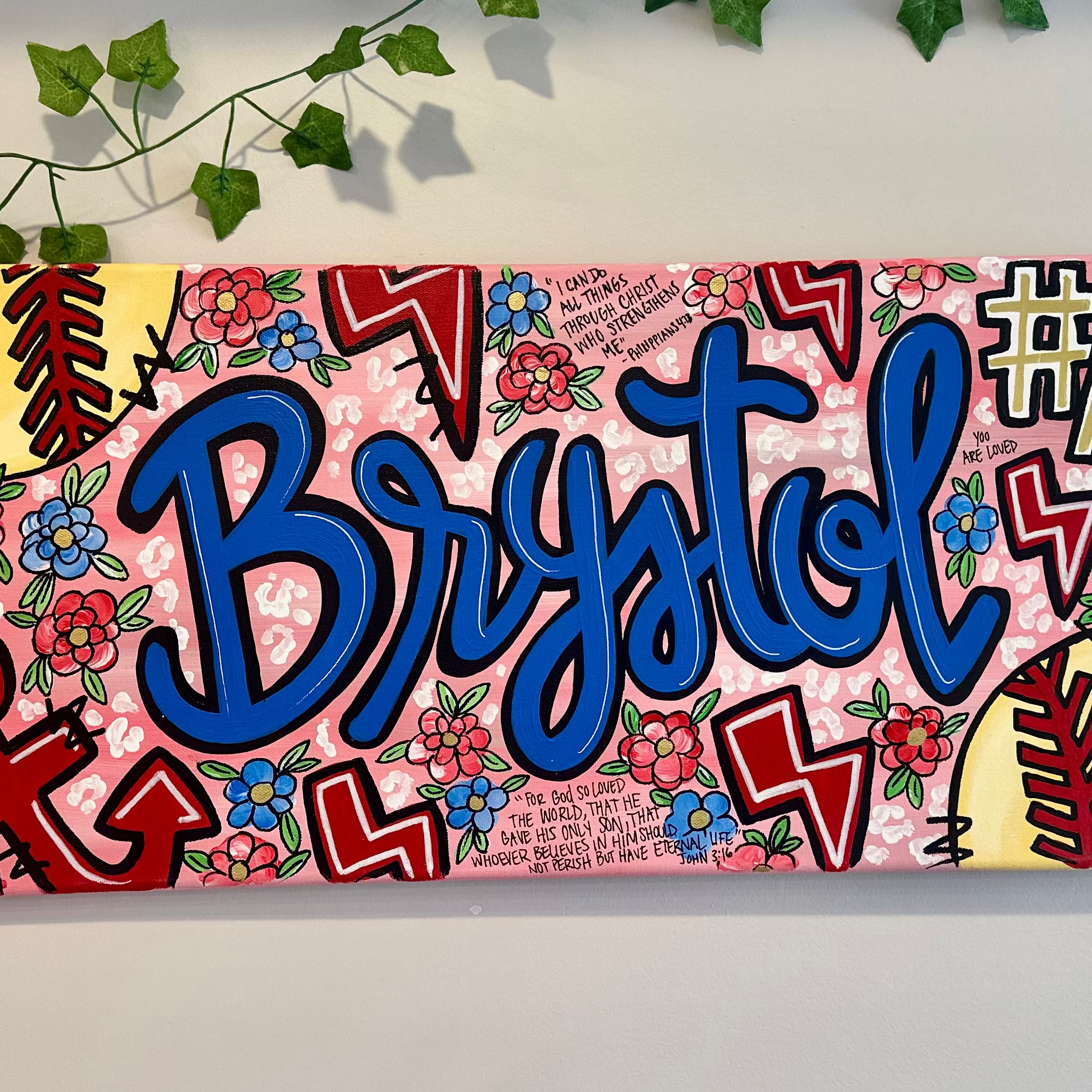 Softball Girl Personalized Painting