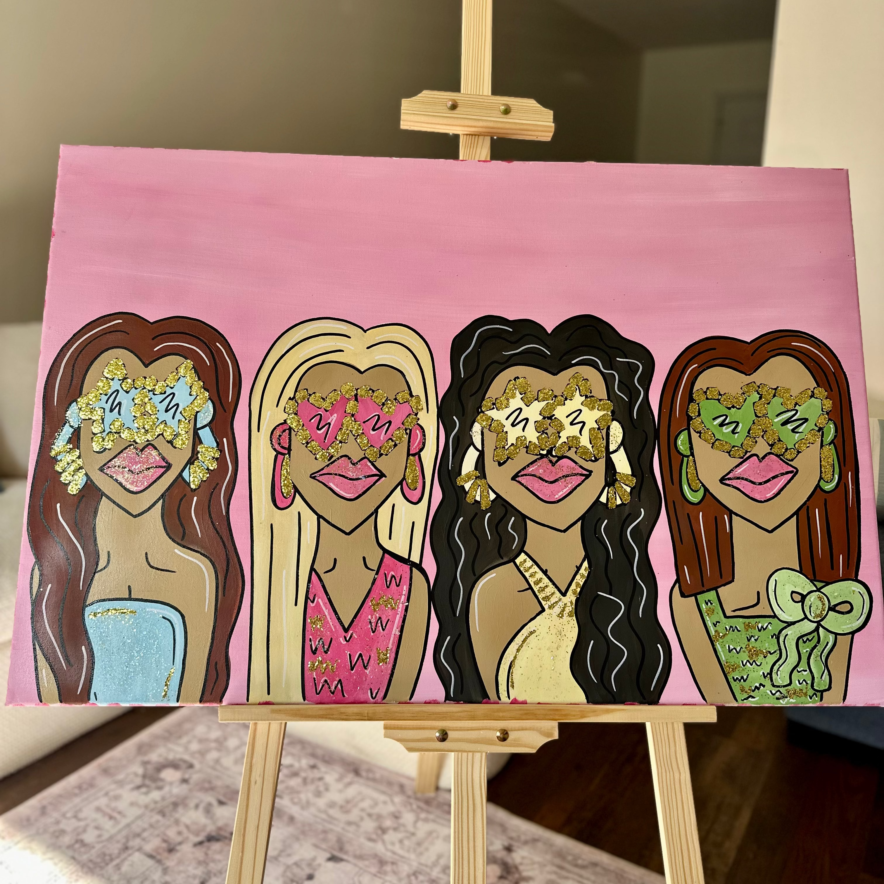Preppy Girls Funky Roommate Canvas