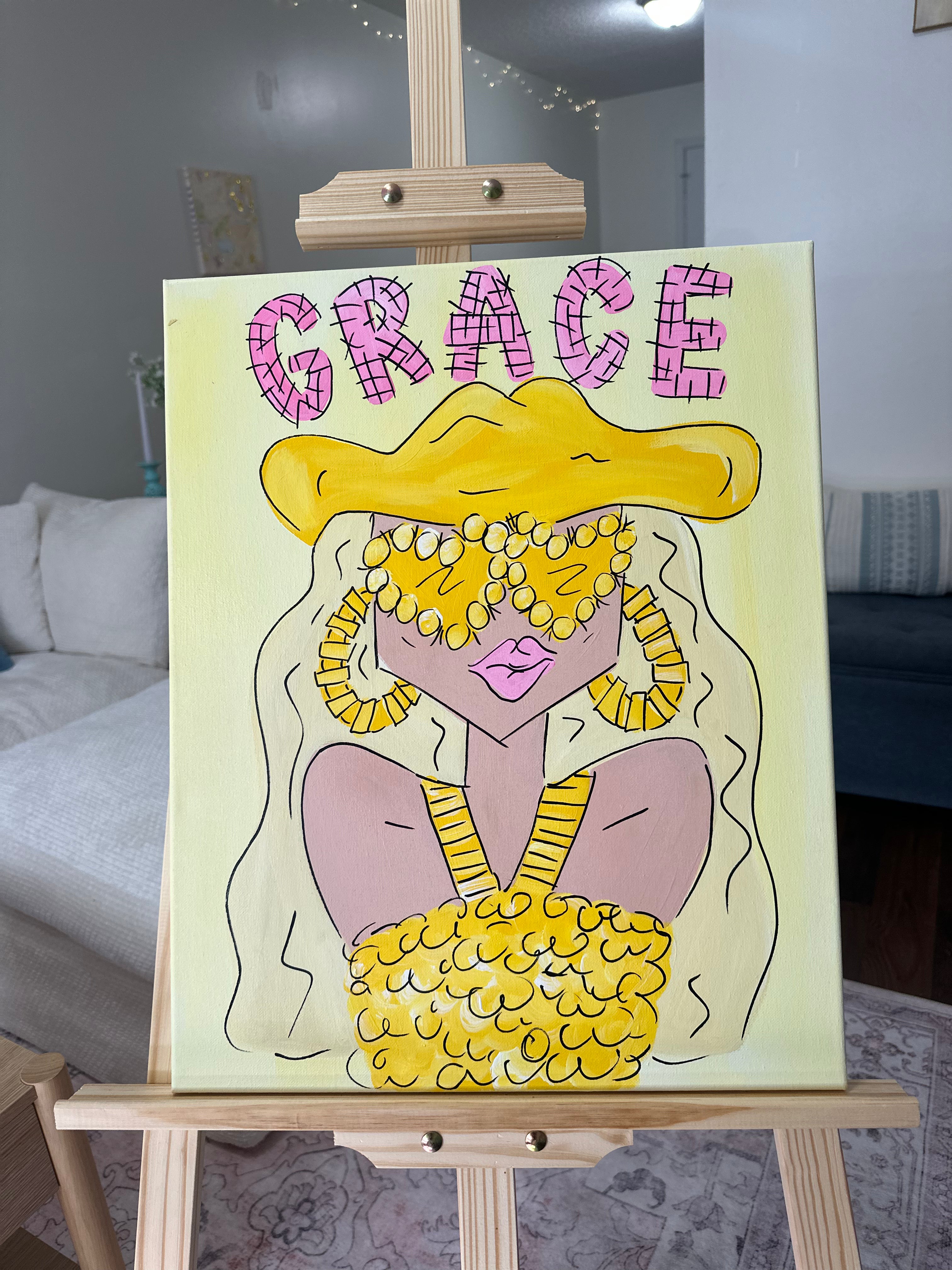 Preppy Funky Girl Canvas